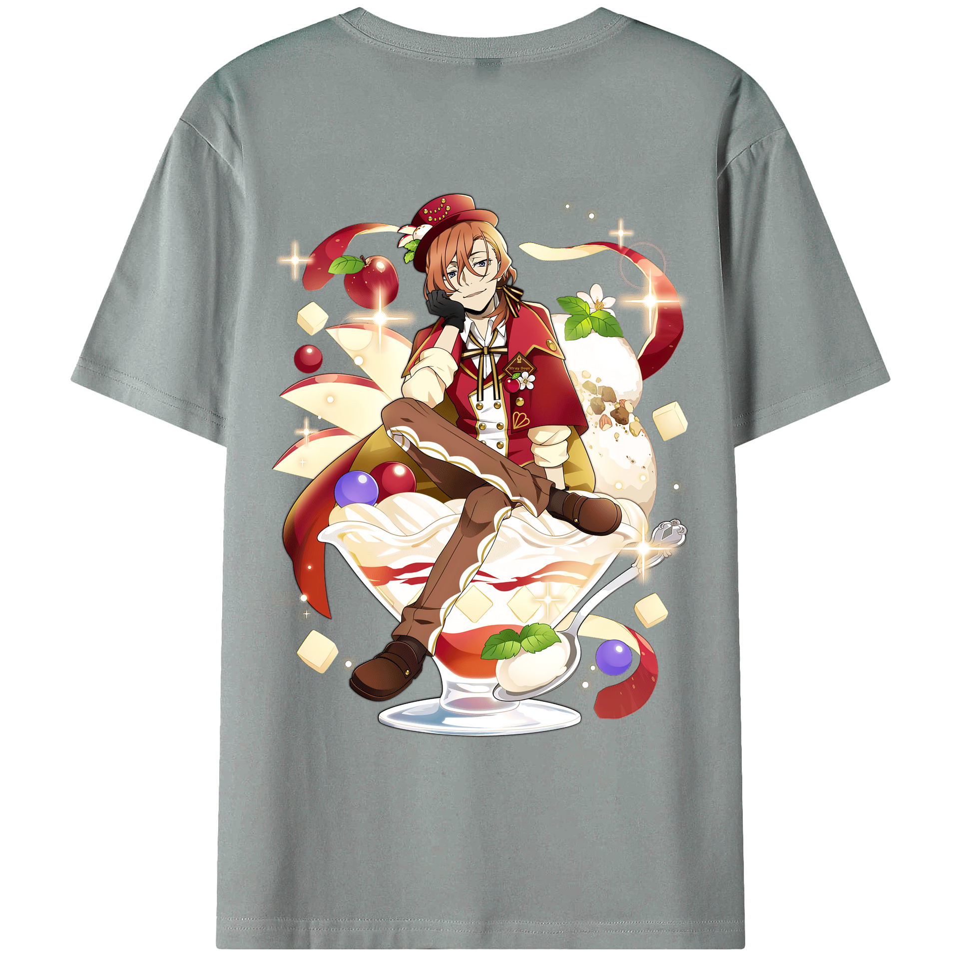 （画像用） 文豪ストレイドッグス Bungo Stray Dogs 綿100％ メンズ半袖Tシャツ（バックプリント） 通気性